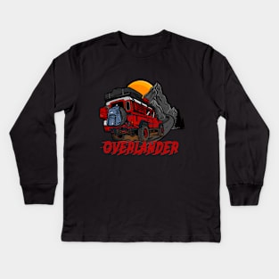 Red Land Rover Defender Adventure Seeker Kids Long Sleeve T-Shirt